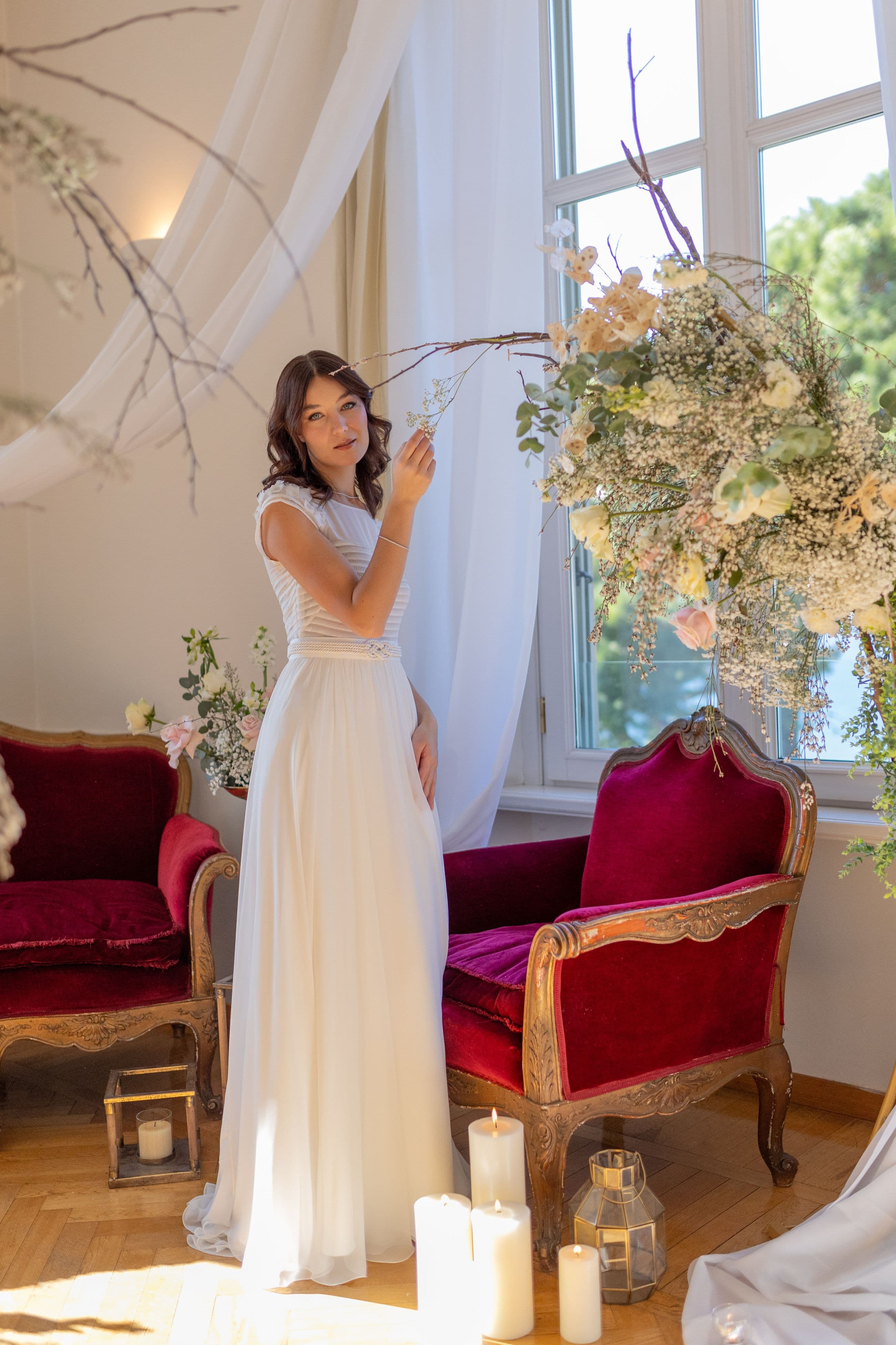 Editorial bridal portrait styled by Ca' di Campo at Villa Geno, Lake Como.