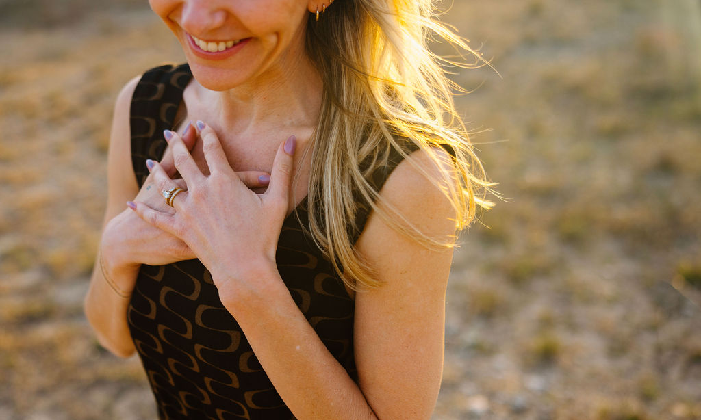 Arin at sunset on retreat